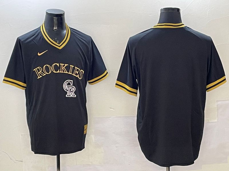 Men Colorado Rockies Blank Black Gold Game 2025 Nike MLB Jersey style 2